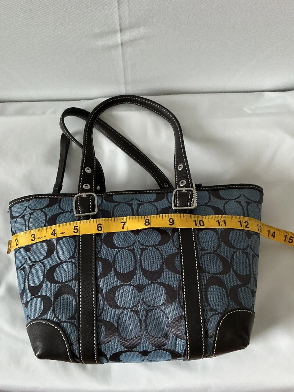 VINTAGE Y2K Coach Hampton Mini Signature Tote Blue Canvas 6043 (Oct 2002)
